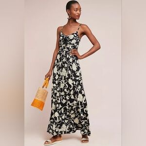 Anthropologie Moulinette Soeurs Black & Beige Maxi Dress XXS